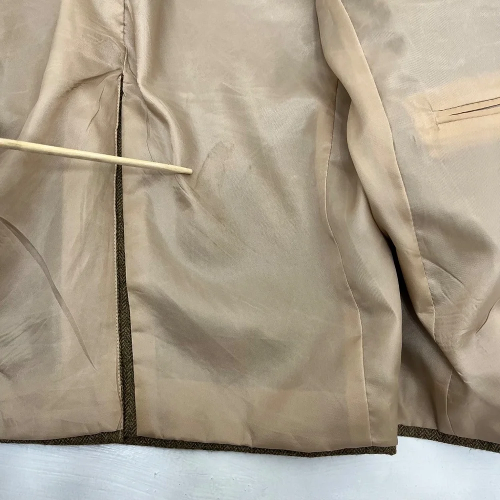 Meeting Street Mens 42R Sport Coat Blazer Brown Lambswool‎ Long Sleeve Outdoor